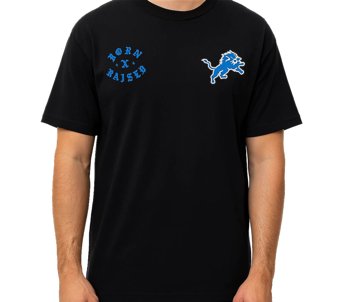 Born x Raised x Detroit Lions Tee – Black – Size M