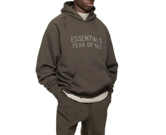 Fear of God Essentials Hoodie in the “Wood” Colorway