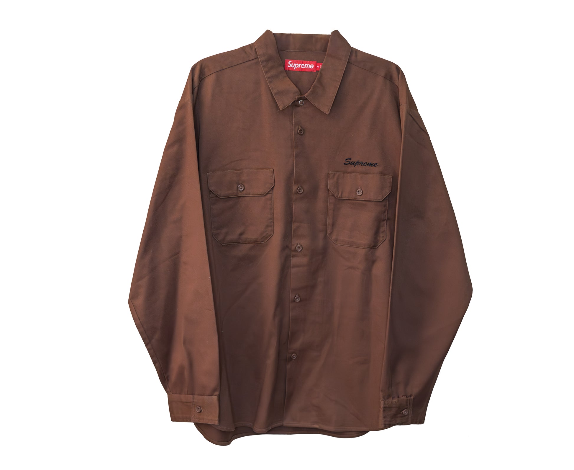 Supreme Snow White Work Shirt – Brown (FW24) – DEADSTOCK