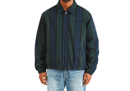 Supreme FW16 Harrington Plaid Denim Jacket Green Purple
