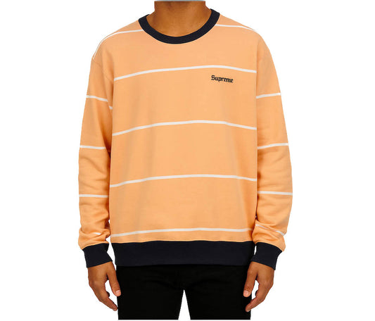 Supreme Striped Crewneck White Stripe Peach – FW17 Deadstock Streetwear