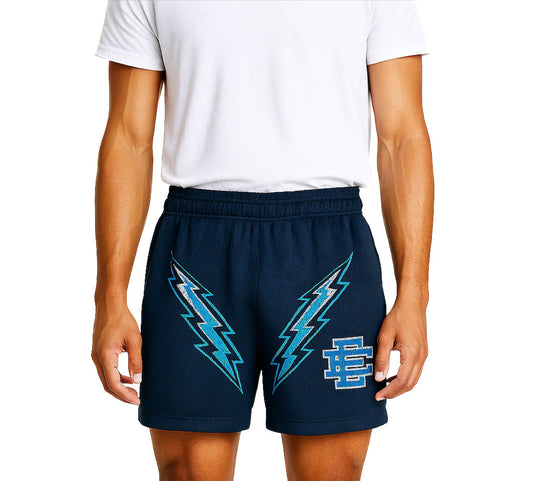 Eric Emanuel Blue Thunderbolt Shorts | Deadstock Premium Basketball Shorts